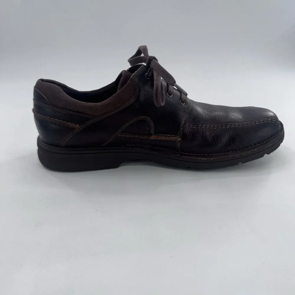Clarks Leather Lace Up Bicycle Toe Comfort Shoe Mens Size 14 Fast Shipping